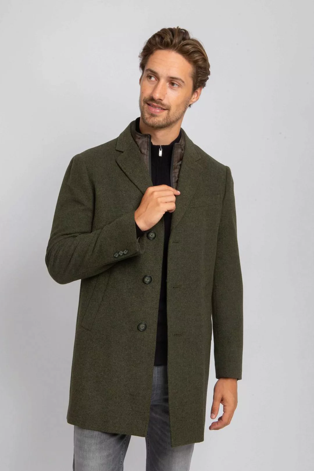 Suitable Coat Wolle Twill Dunkelgrün - Größe 50 günstig online kaufen