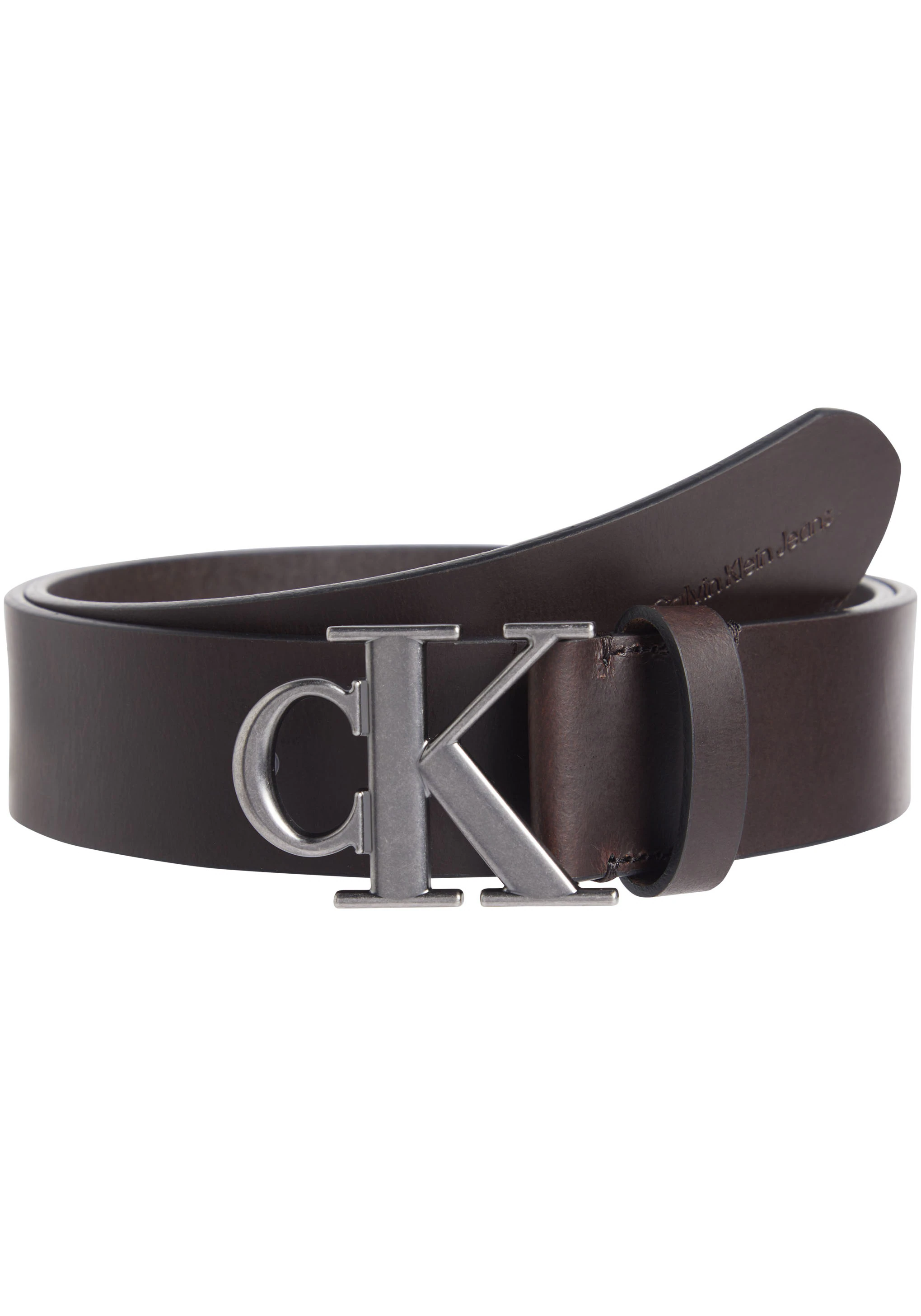 Calvin Klein Jeans Ledergürtel "ROUND MONO PLAQUE LTHR BELT 40MM", mit CK-L günstig online kaufen