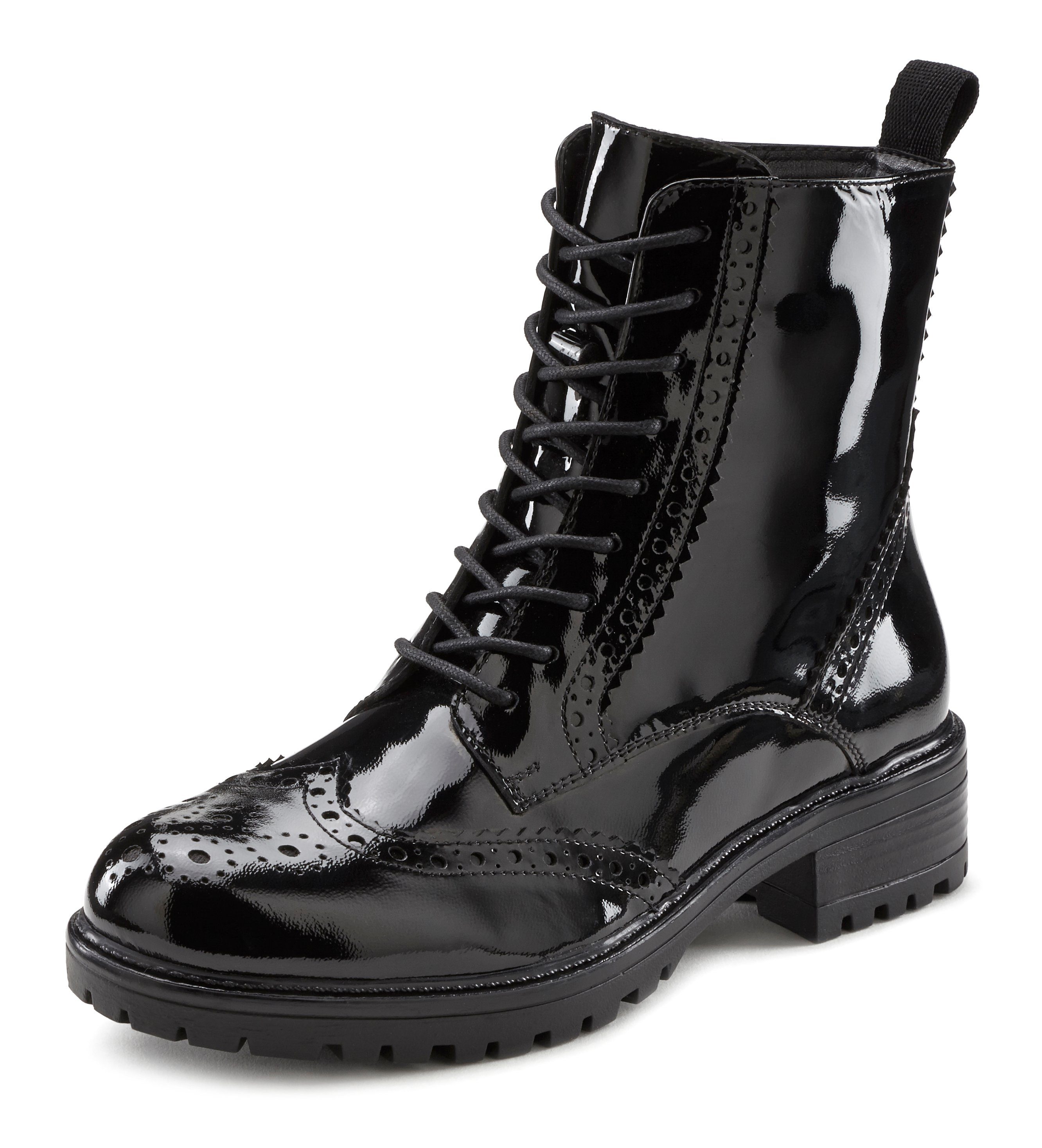 LASCANA Schnürboots Schnürstiefelette, Ankle Boots, Leder, günstig online kaufen