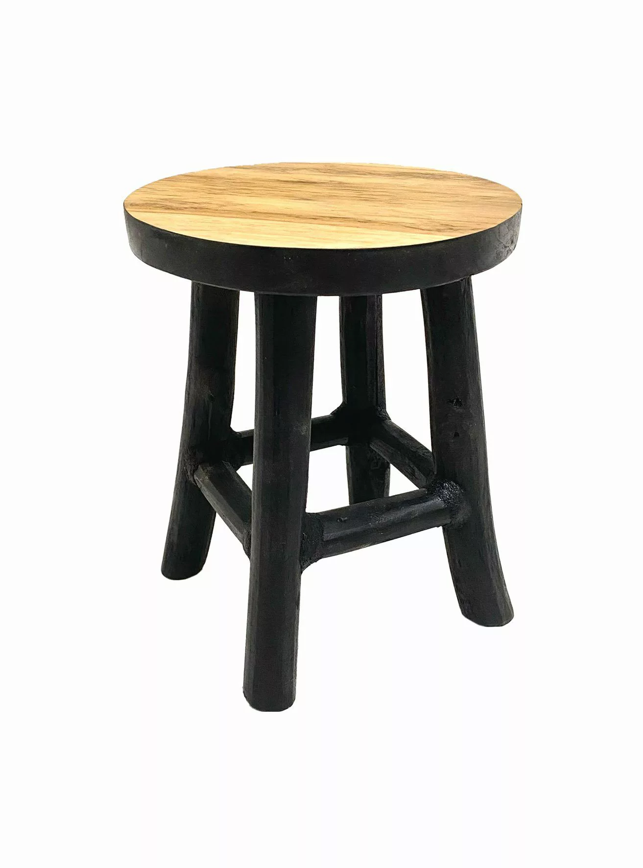 Spetebo Blumenhocker Teak Blumenhocker - schwarz günstig online kaufen