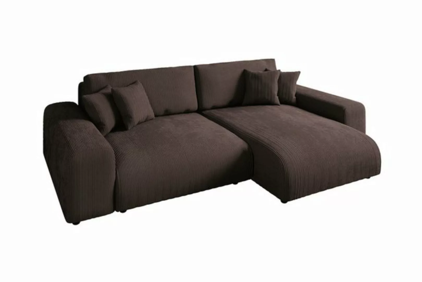 luma-home Ecksofa 21003, mit Schlaffunktion und Bettkasten 255x165 cm, Well günstig online kaufen