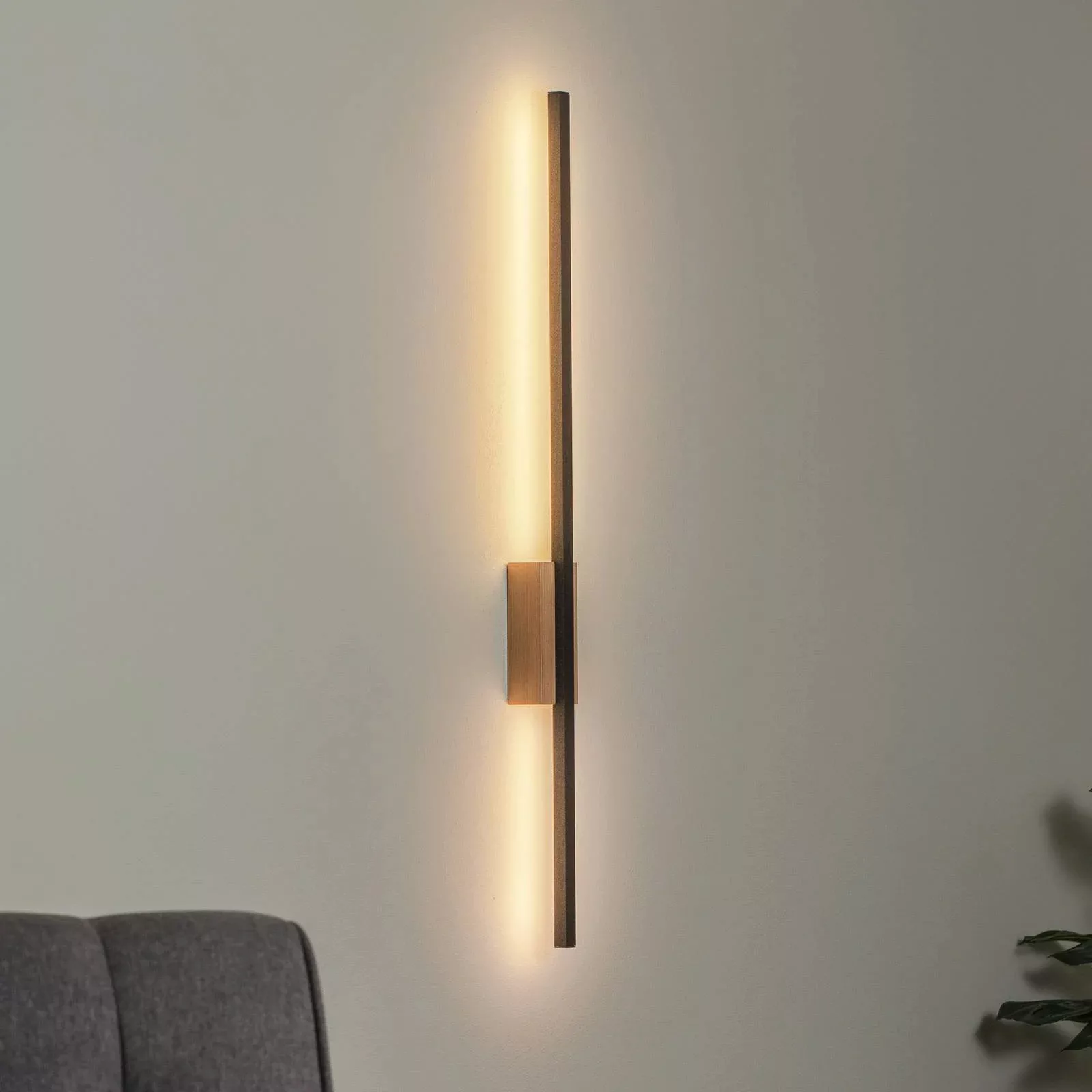 LED-Wandleuchte Flash, schwarz/kiefer, Höhe 79 cm, 1-flammig günstig online kaufen