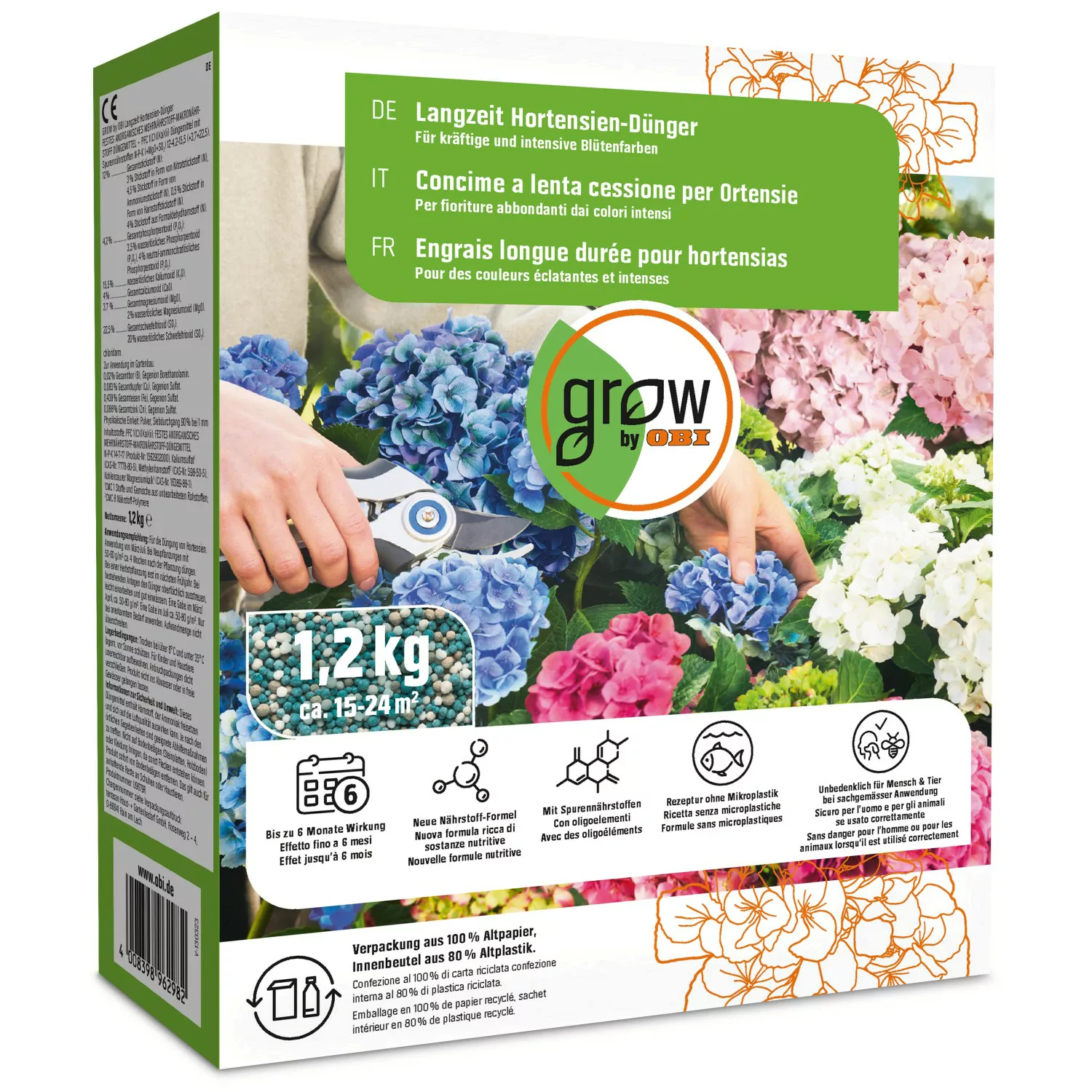 GROW by OBI Langzeit Hortensien-Dünger, 1,2 kg günstig online kaufen