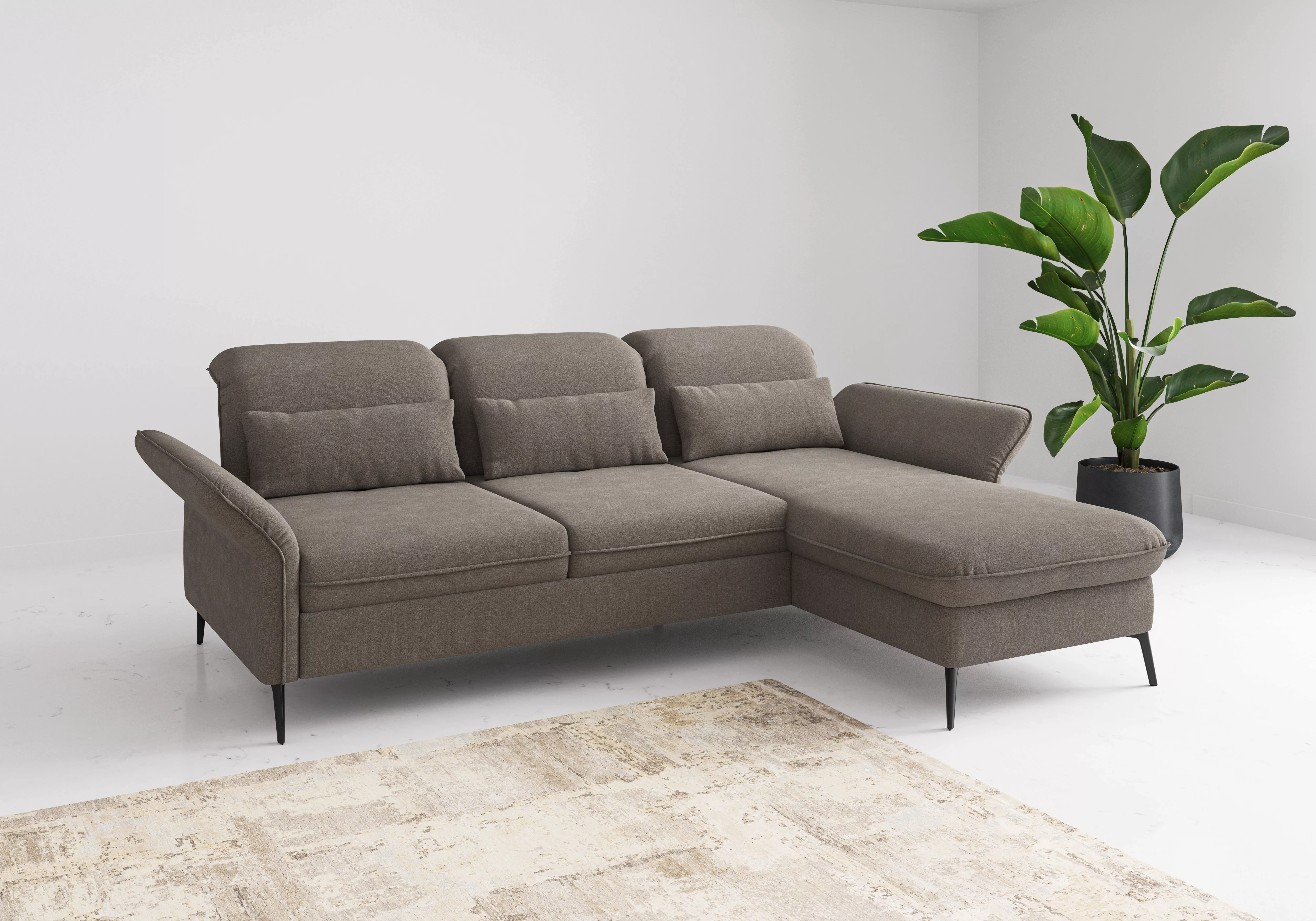 sit&more Ecksofa "Emely, inkl. Sitztiefenverstellung", wahlweise mit Bettfu günstig online kaufen