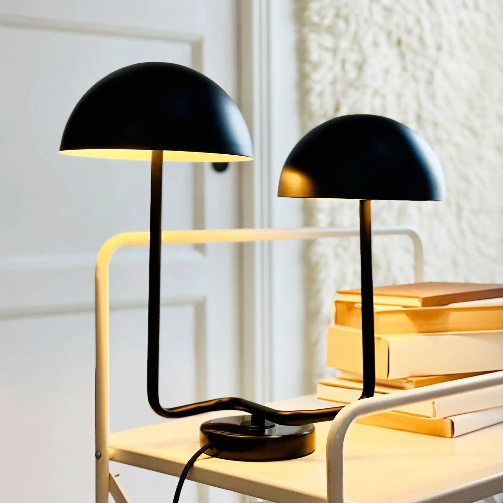 Dyberg Larsen Tischlampe Cluster, schwarz, Metall, 2-flg. günstig online kaufen