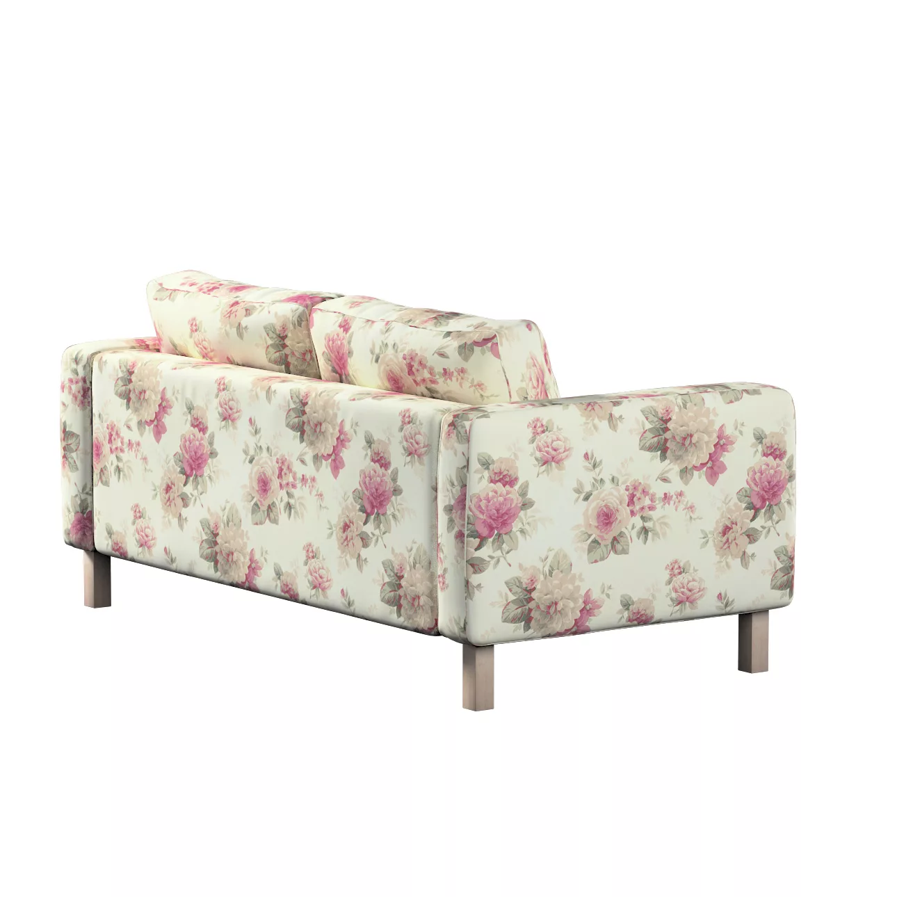 Bezug für Karlstad 2-Sitzer Sofa nicht ausklappbar, beige- rosa, Sofahusse, günstig online kaufen