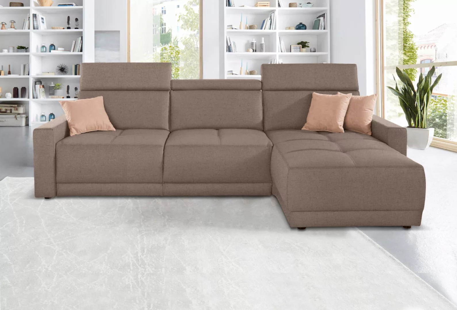 DOMO collection Ecksofa »Ava mit moderner Sitzheftung & toller Doppelnaht, günstig online kaufen