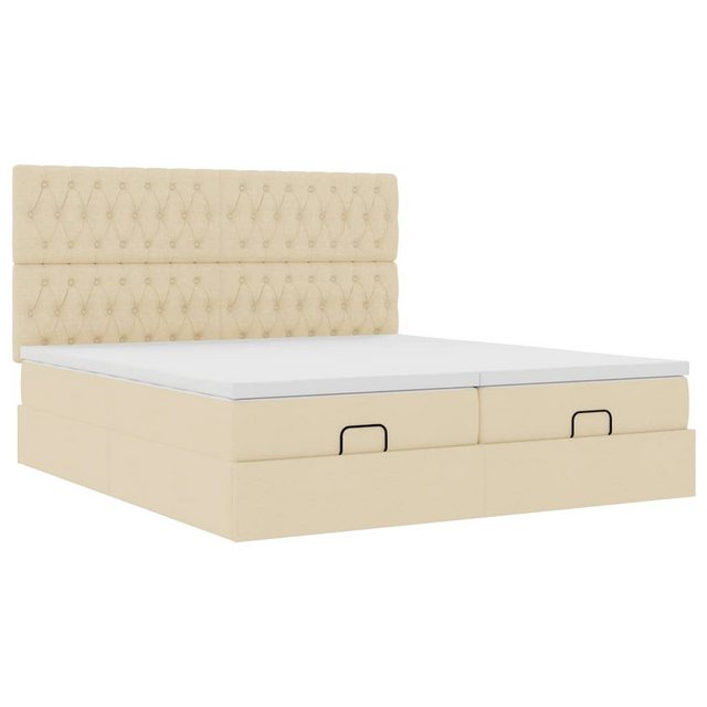 vidaXL Bett Ottoman-Bett mit Matratzen Creme 160x200 cm Stoff günstig online kaufen