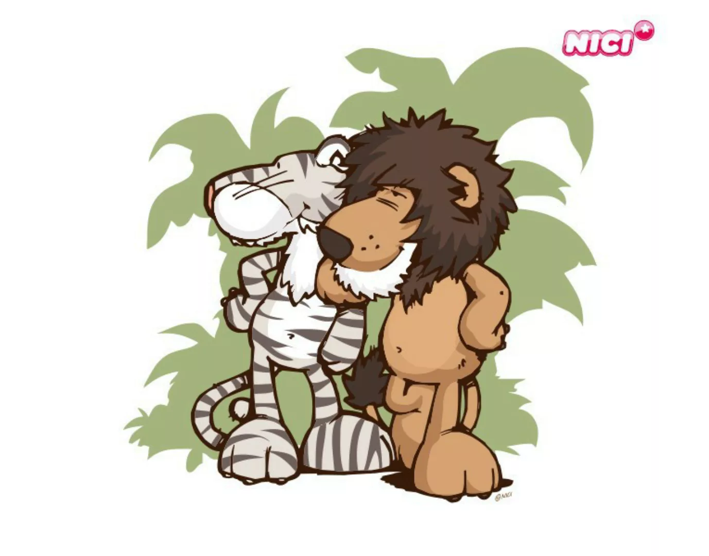 Wandtattoo Kinderzimmer NICI - Wild Friends - Löwe und Tiger günstig online kaufen
