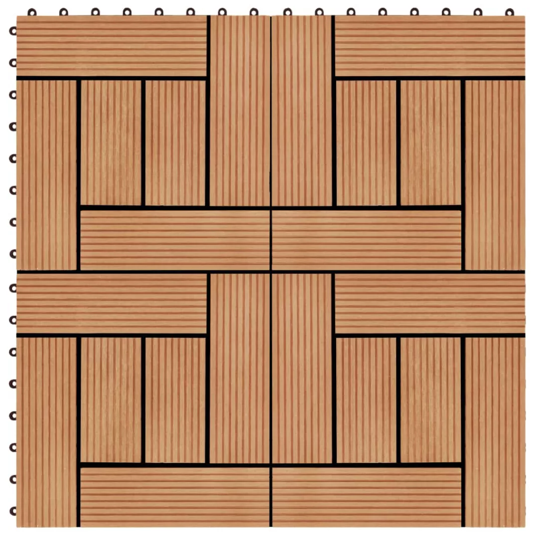 Terrassenfliesen 11 Stück Wpc 30 X 30 Cm 1 Qm Teakholzfarbe günstig online kaufen