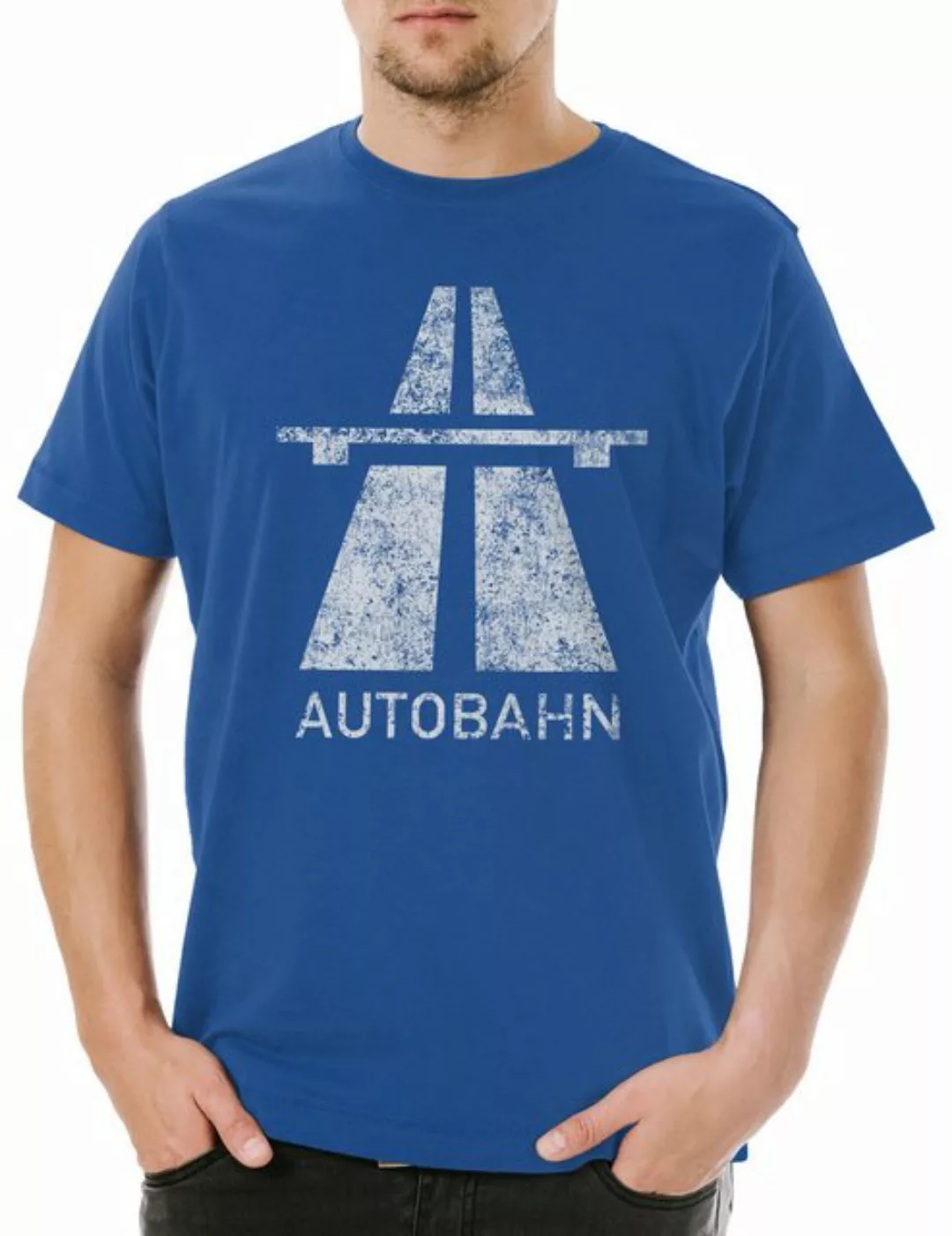 Urban Backwoods Print-Shirt Autobahn Herren T-Shirt Techno Acid Indie Sign günstig online kaufen