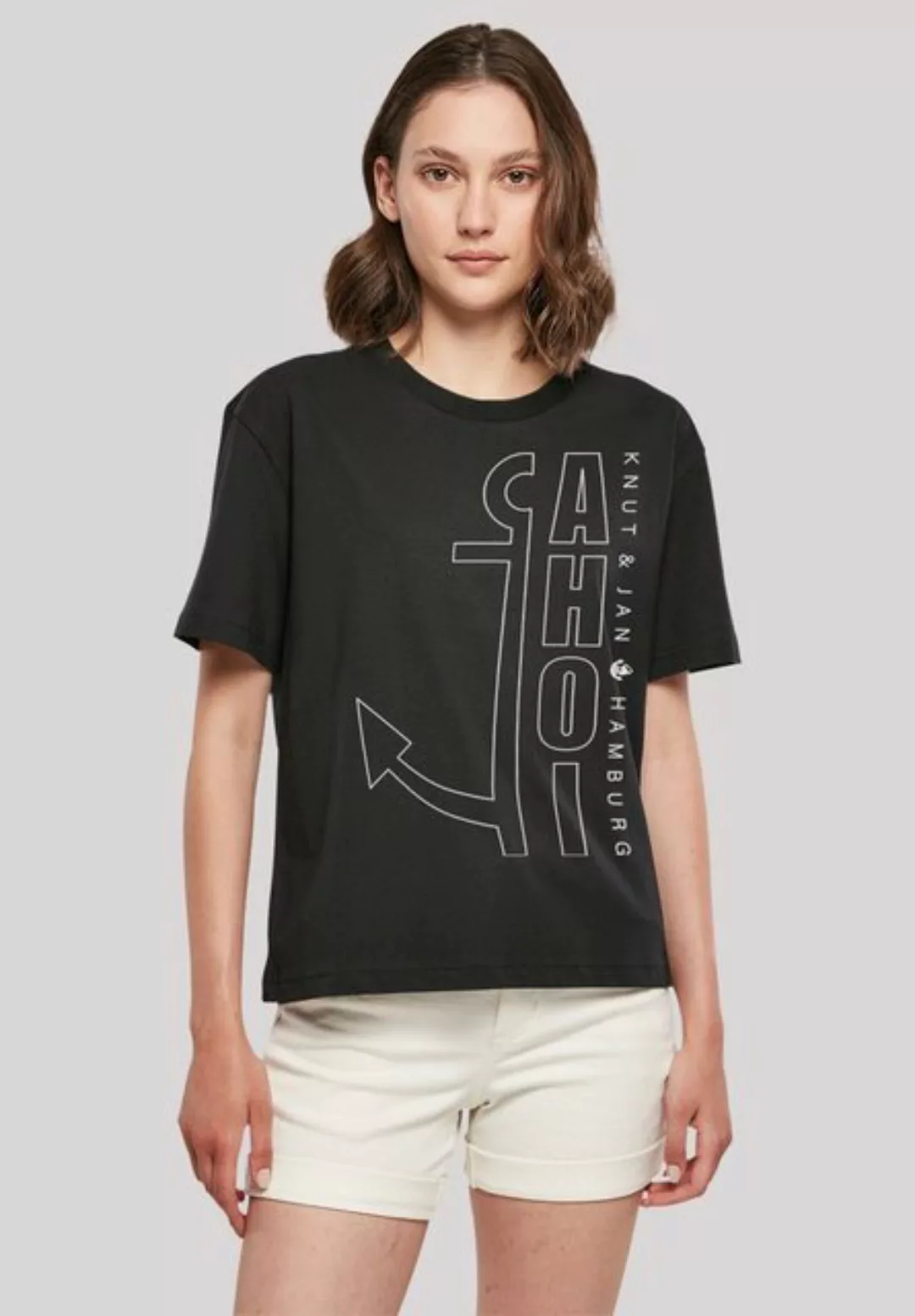 F4NT4STIC T-Shirt "Ahoi Anker Outlines with Ladies Everyday Tee" günstig online kaufen