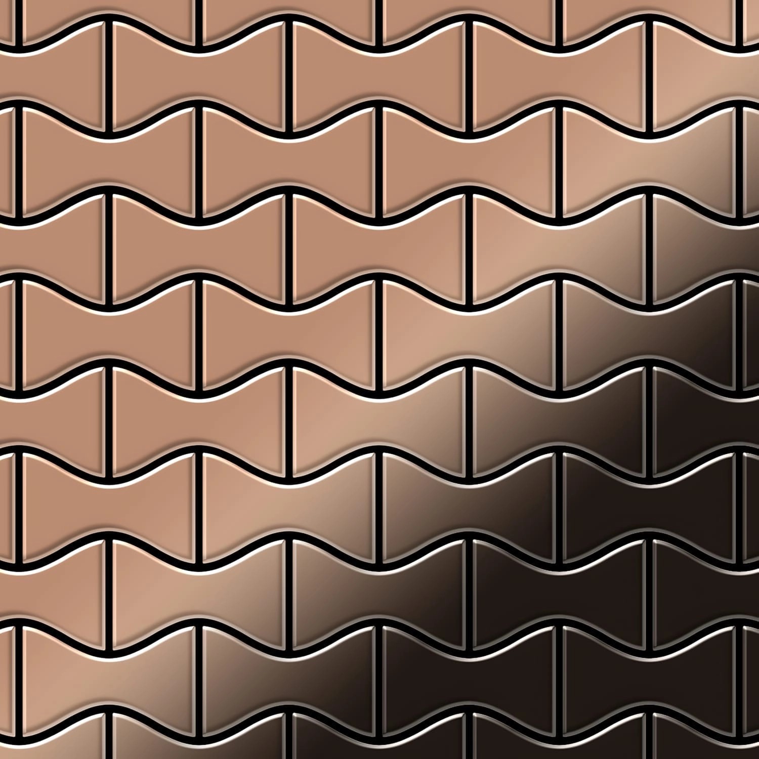 ALLOY Mosaik Fliese Massiv Metall Titan Hochglänzend Kupfer 1,6mm Stark Kis günstig online kaufen