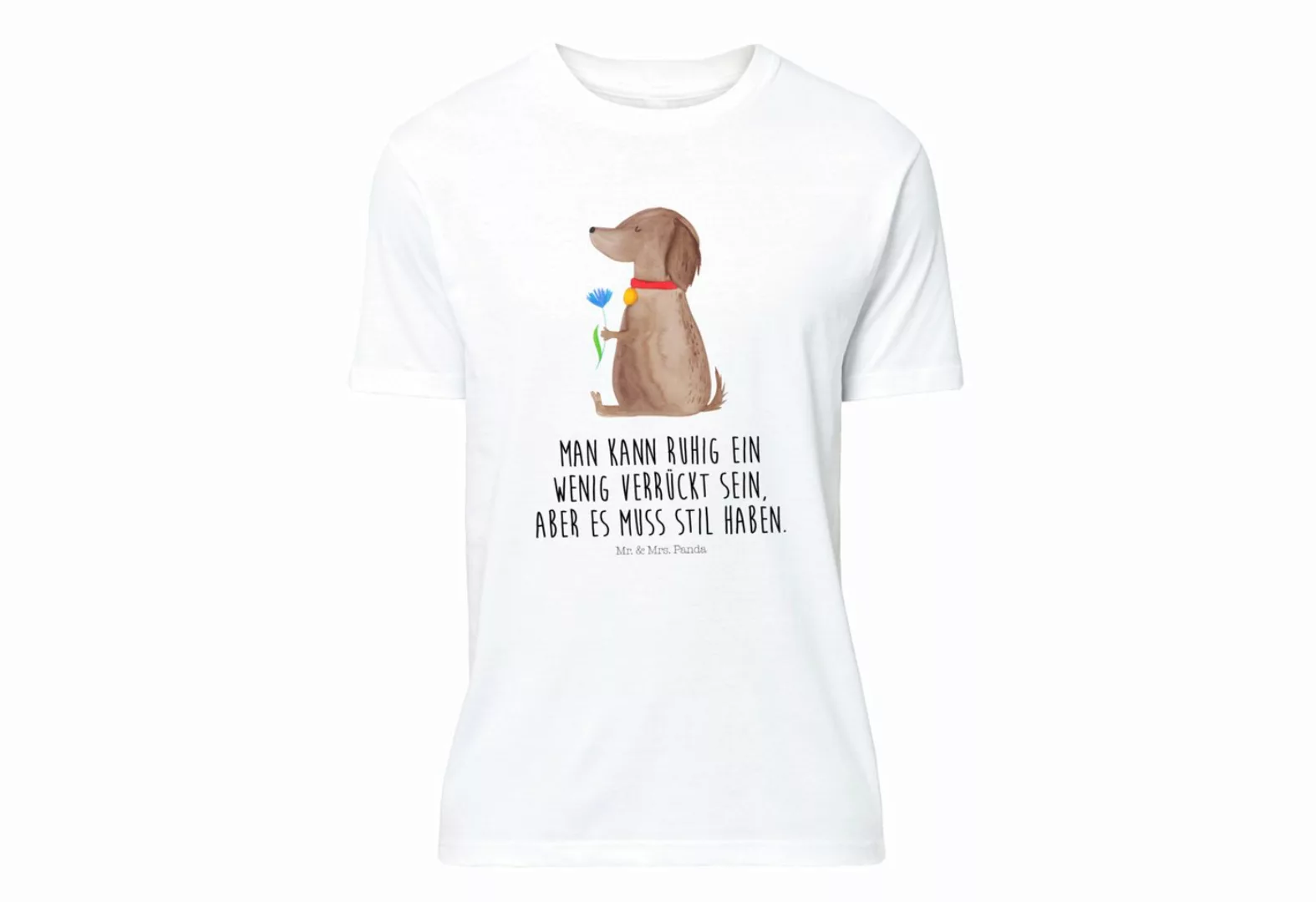 Mr. & Mrs. Panda T-Shirt Hund Blume - Weiß - Geschenk, Frauen, Hundebesitze günstig online kaufen