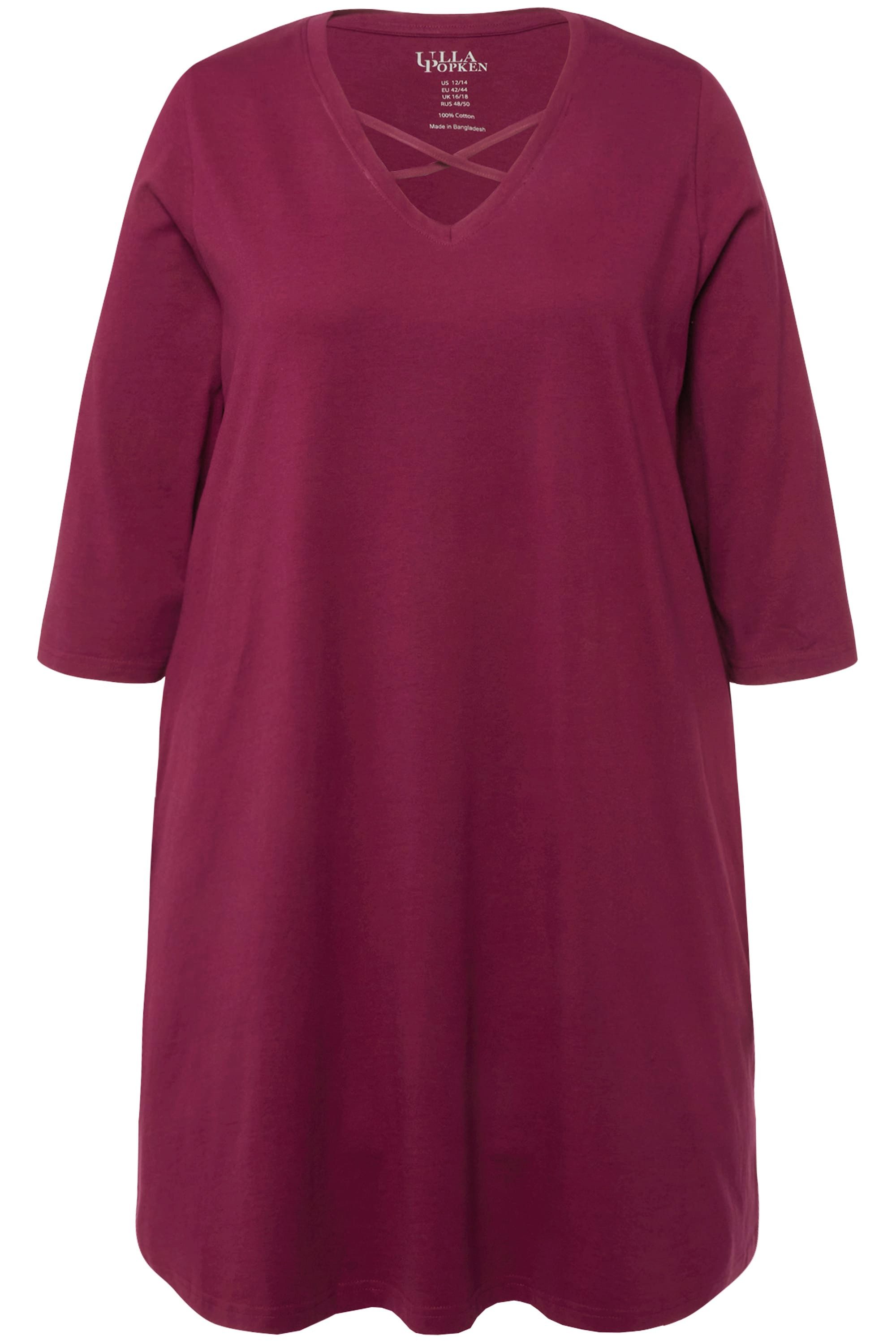 Ulla Popken Longshirt Longshirt Zierbänder A-Linie günstig online kaufen
