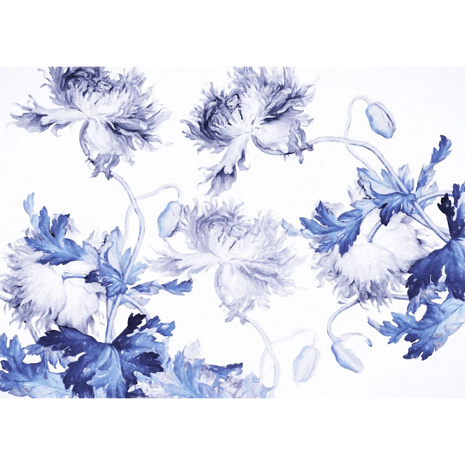 Komar Fototapete Blue Silhouettes Blau 350 x 250 cm 610023 günstig online kaufen