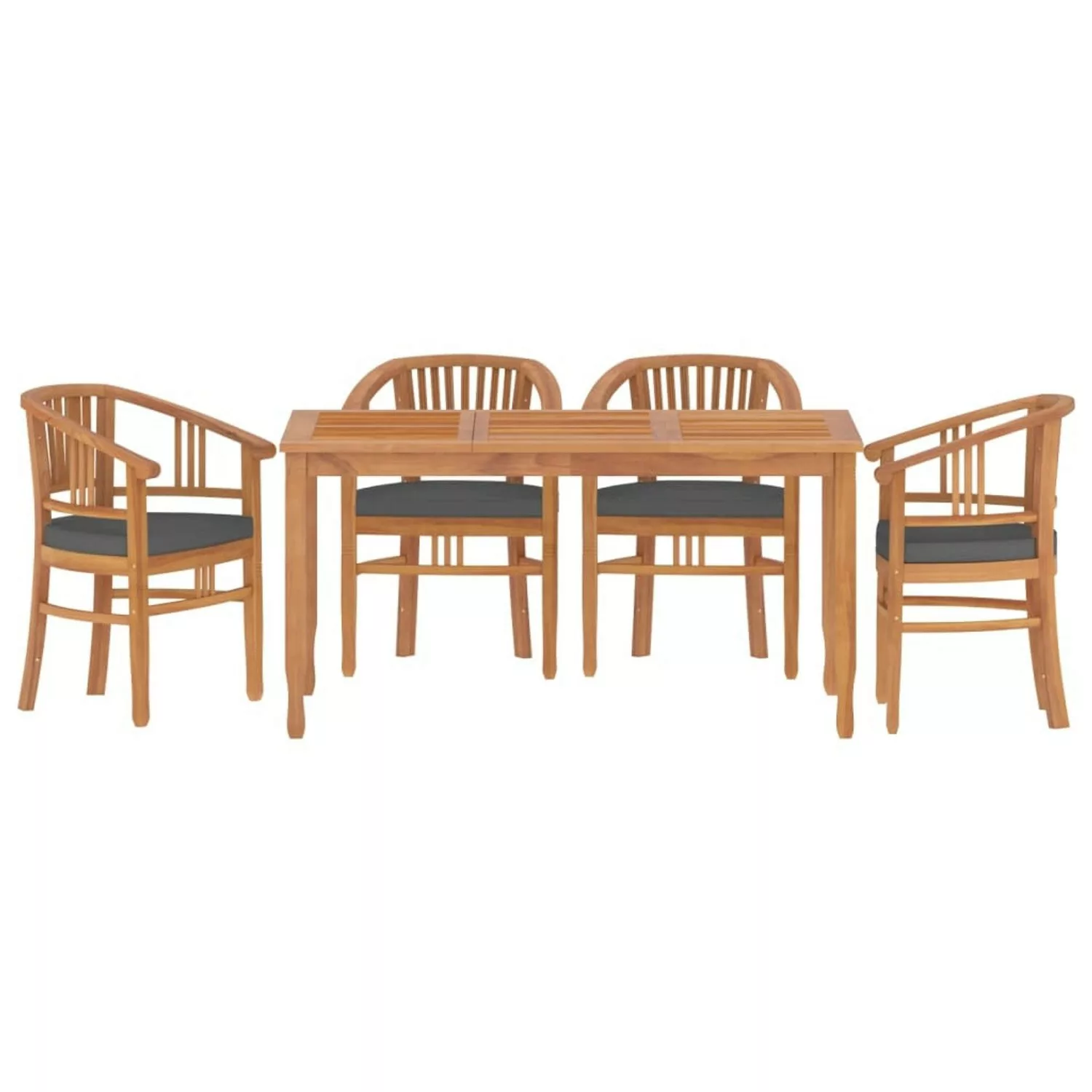 vidaXL 5-tlg Garten-Essgruppe Massivholz Teak Modell 118 günstig online kaufen