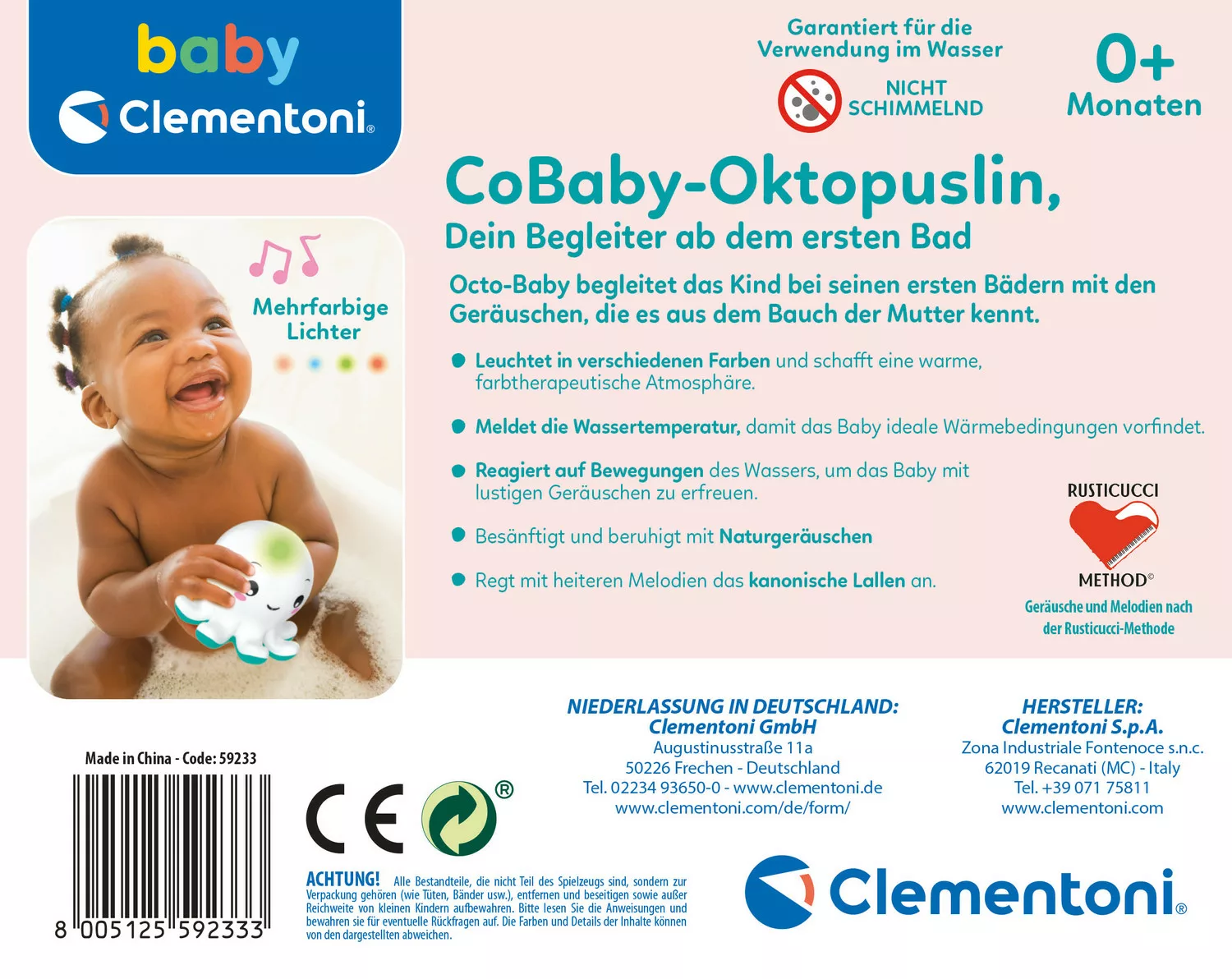 Baby Clementoni 59233 - Baby-octopus, Badespielzeug günstig online kaufen