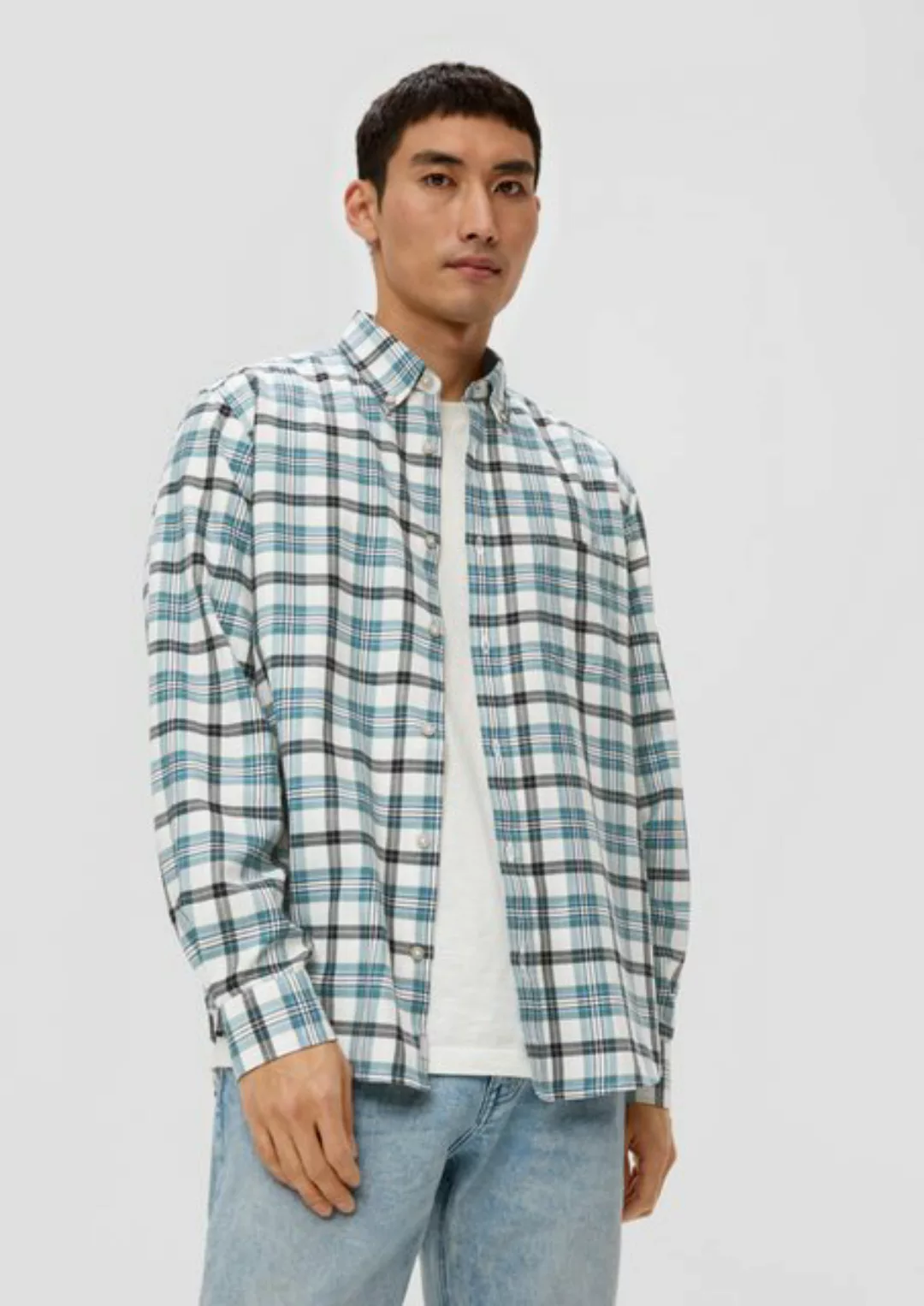 s.Oliver Langarmhemd Regular: Button Down-Hemd Tape günstig online kaufen