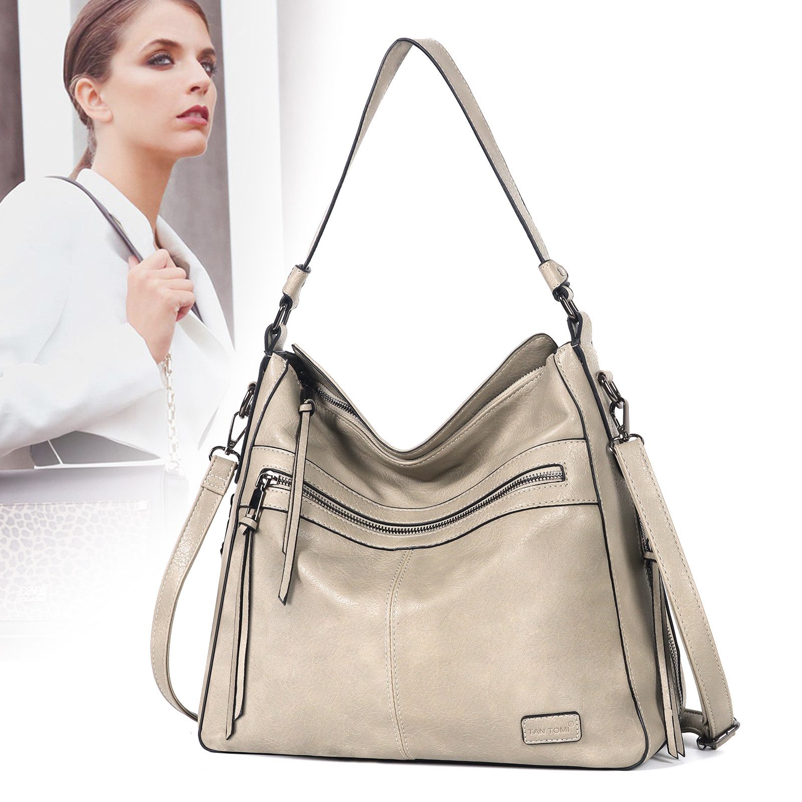 TAN.TOMI Schultertasche Damen Schultertasche Groß Shopper günstig online kaufen