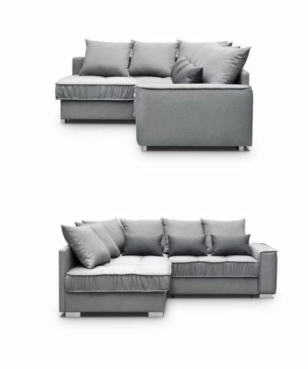 Beautysofa Polsterecke Modern Eckcouch Couch Ralf mit Bettkasten und Schlaf günstig online kaufen