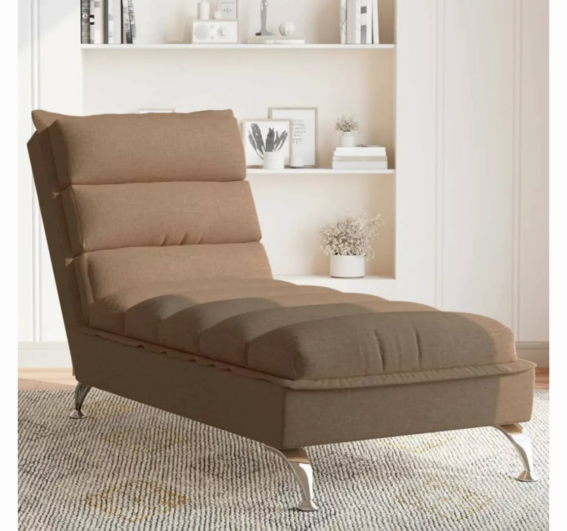 vidaXL Chaiselongue Chaiselongue mit Kissen Braun Stoff, 1 Teile günstig online kaufen