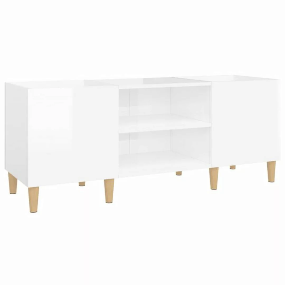 vidaXL Beistellschrank Plattenschrank Hochglanz-Weiß 121x38x48 cm Holzwerks günstig online kaufen