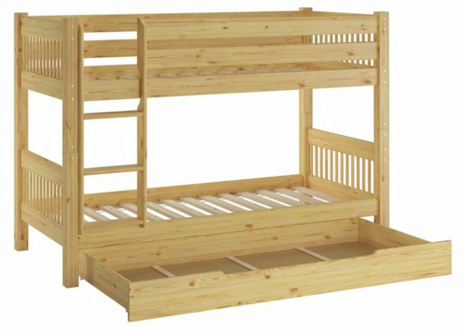 ERST-HOLZ Etagenbett Etagenbett 90x200 Kiefer massiv für Kinder Nische 100 günstig online kaufen