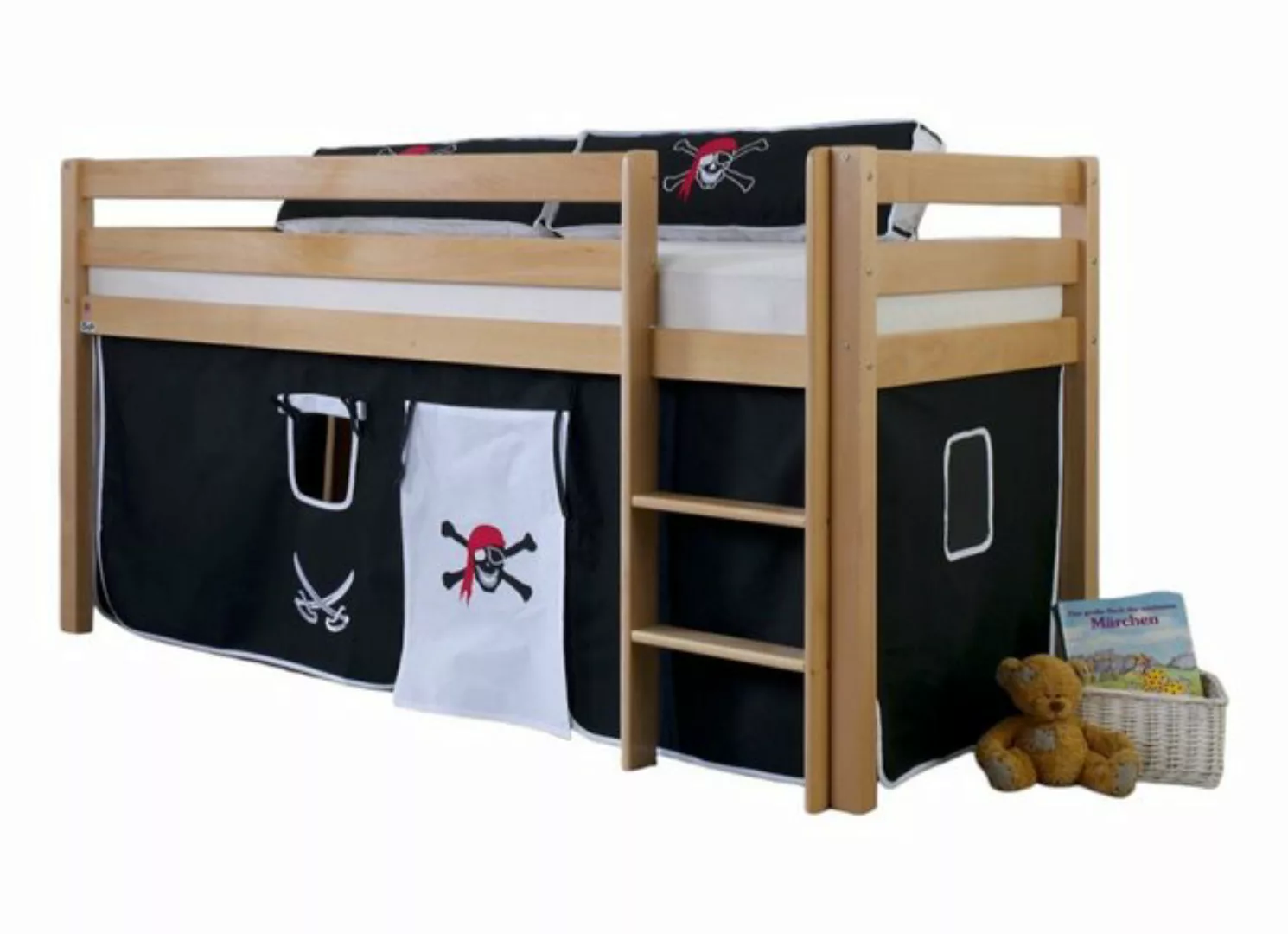 58 aufm Kessel Bettgestell Hochbett Ganna 208x103x113 Kinderbett Massivholz günstig online kaufen