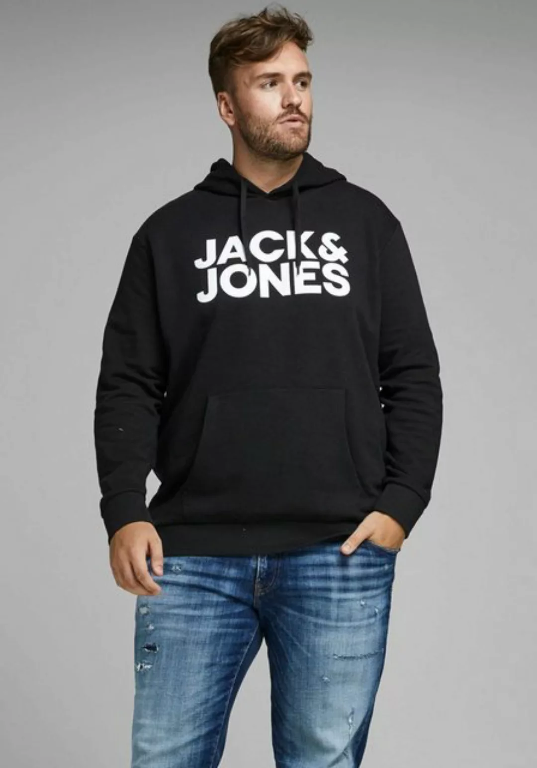 Jack & Jones Herren Hoodie Kapuzenpullover JJECORP LOGO - Regular Fit Pluss günstig online kaufen