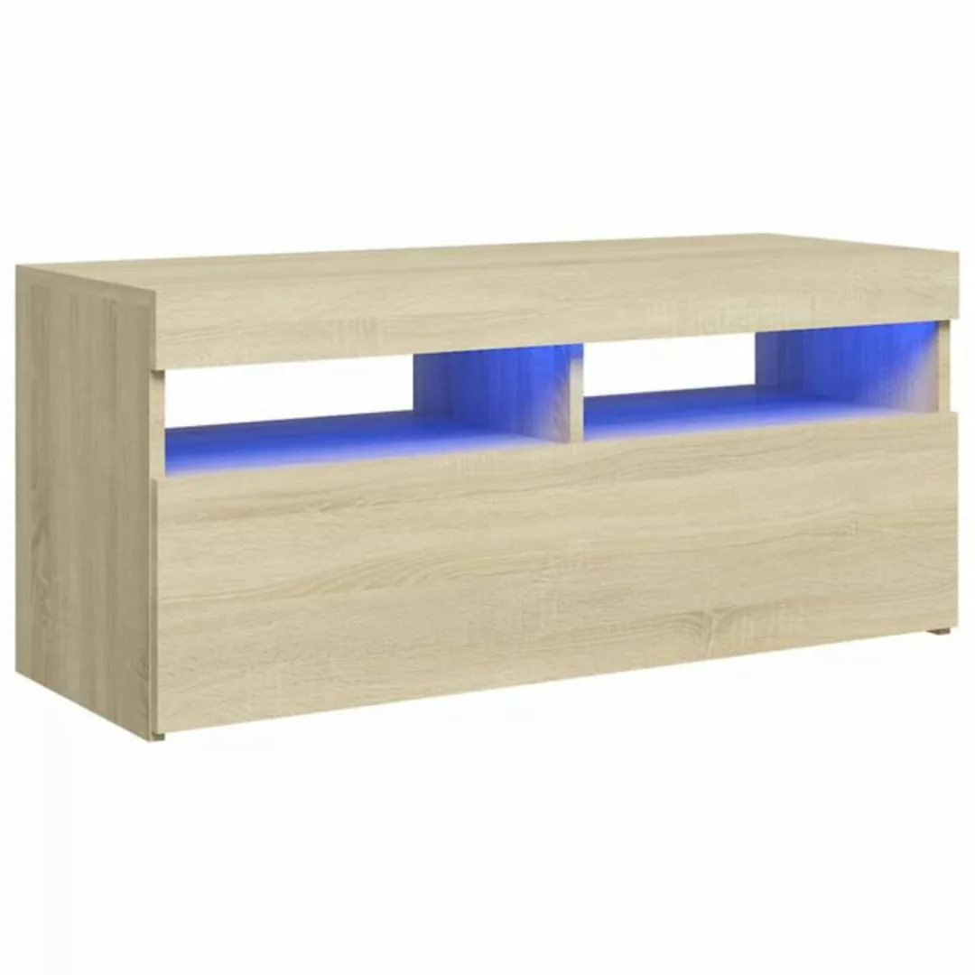 vidaXL TV-Schrank TV-Schrank mit LED Leuchten Sonoma Eiche 90x35x40 cm Lowb günstig online kaufen