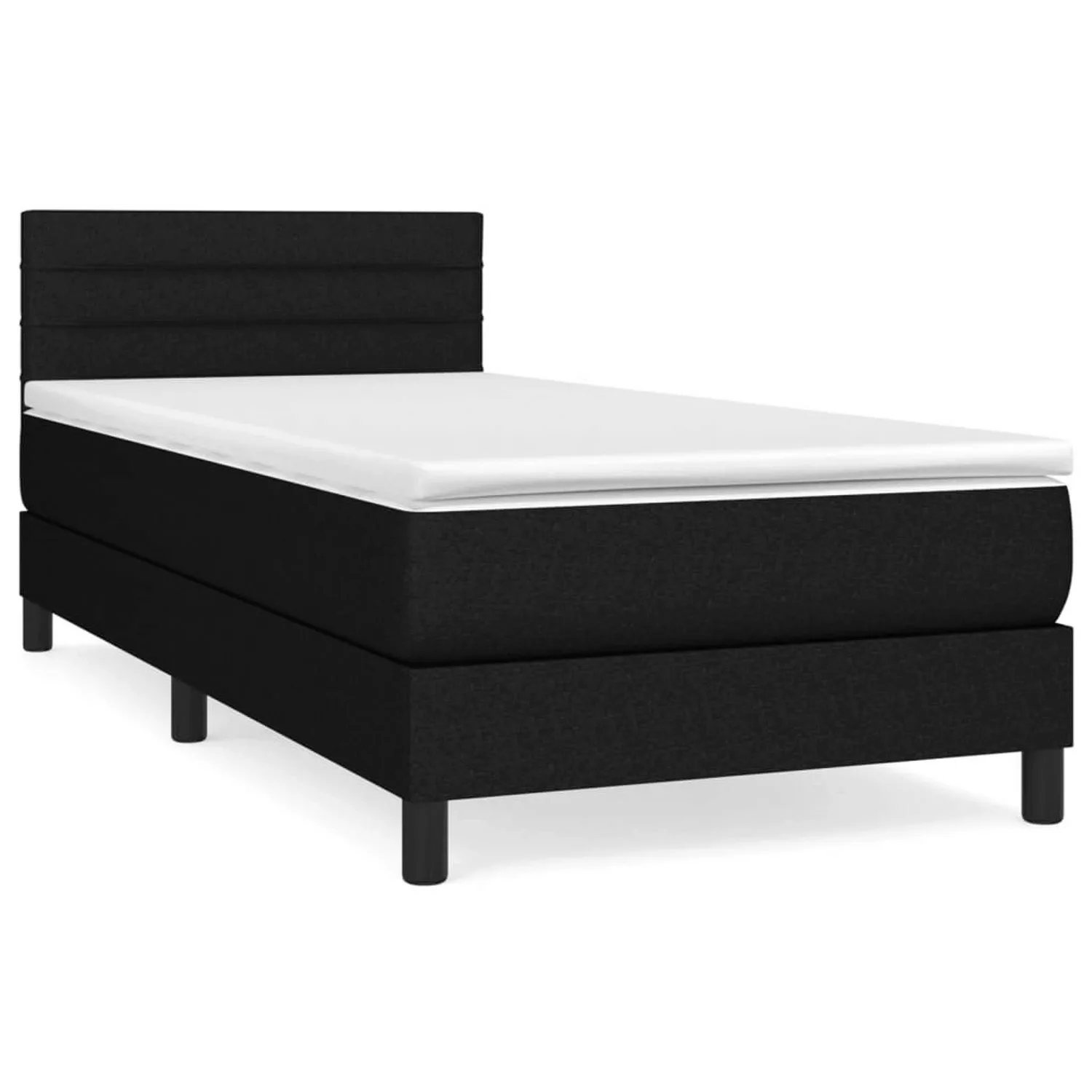 vidaXL Boxspringbett mit Matratze Schwarz 80x200 cm Stoff1372995 günstig online kaufen