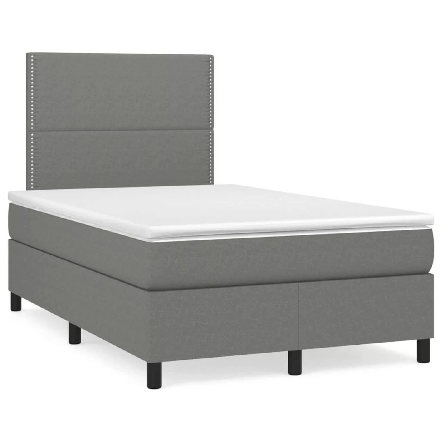 vidaXL Boxspringbett Boxspringbett mit Matratze Dunkelgrau 120x200 cm Stoff günstig online kaufen