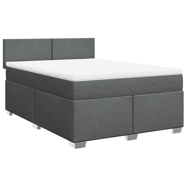 vidaXL Boxspringbett Boxspringbett mit Matratze Dunkelgrau 160x200 cm Stoff günstig online kaufen