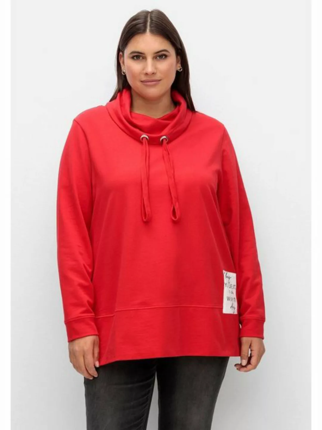 Sheego Sweatshirt "Große Größen", mit Stehkragen und Applikation seitlich günstig online kaufen