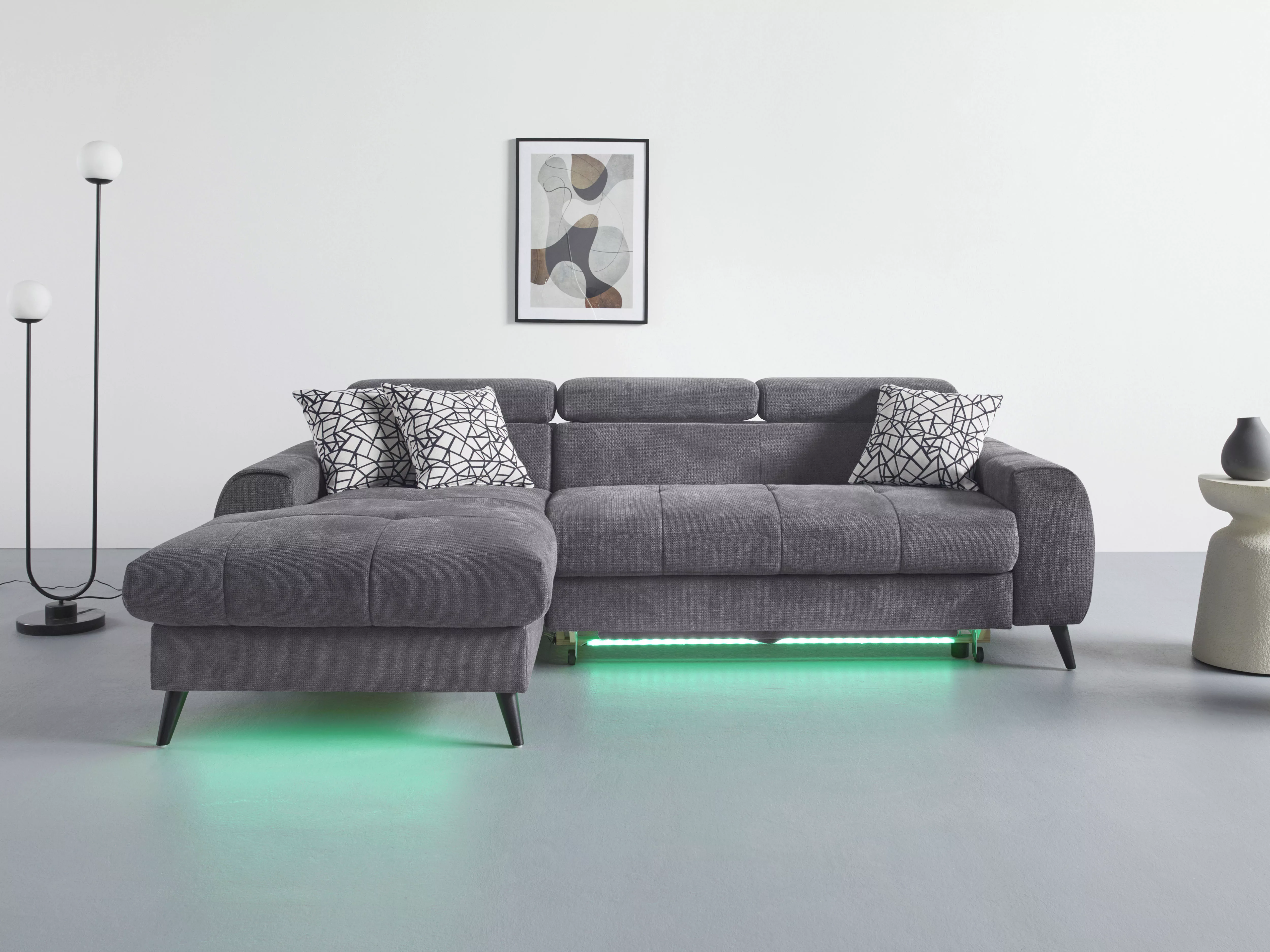 COTTA Ecksofa "Mia L-Form", 3-tlg.-Kissen-Set, Recamiere, wahlweise mit ode günstig online kaufen