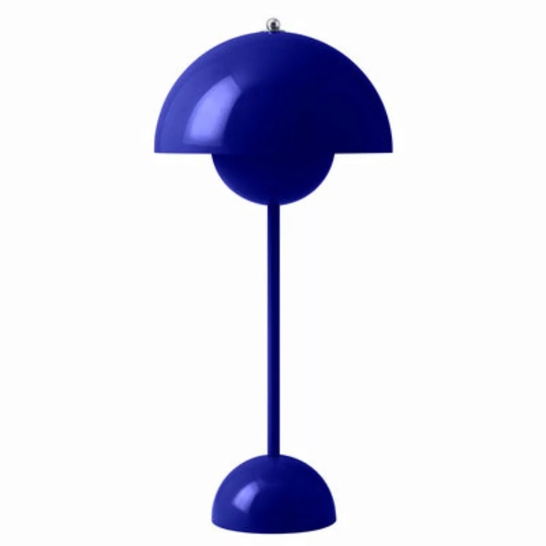 Tischleuchte Flowerpot VP3 metall blau / H 50 cm - By Verner Panton, 1968 - günstig online kaufen