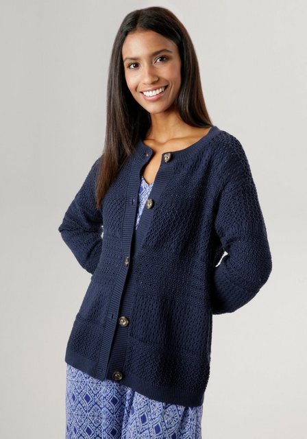 Aniston SELECTED Strickjacke, im Strickmuster-Mix günstig online kaufen