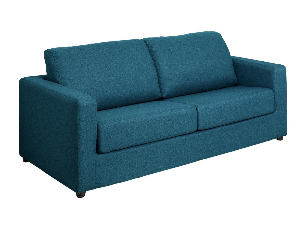 Schlafsofa mit Matratze 3-Sitzer - Stoff - Blau - Liegefläche 140 cm - Matr günstig online kaufen