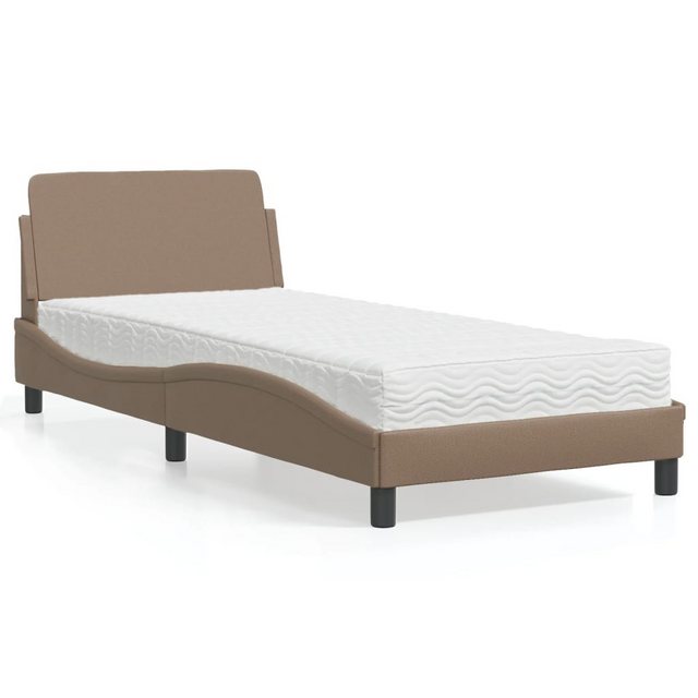 vidaXL Bett Bett mit Matratze Cappuccino-Braun 90x200 cm Kunstleder günstig online kaufen