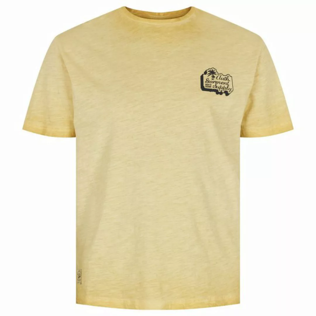 north 56 4 Print-Shirt XXL Rundhals T-Shirt von North 56Denim in gelb günstig online kaufen