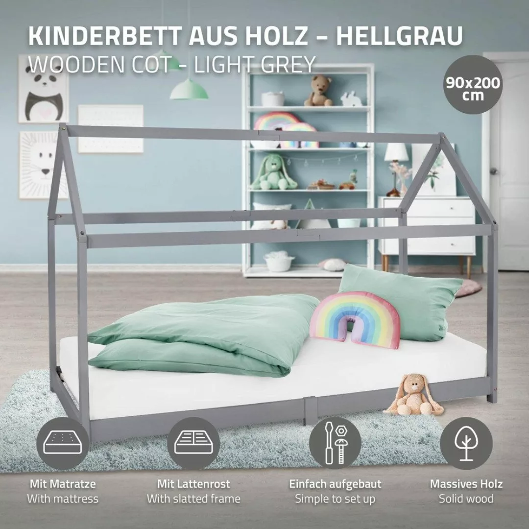 ML-DESIGN Spielbett Hausbett Kinderbett inkl. Lattenrost günstig online kaufen