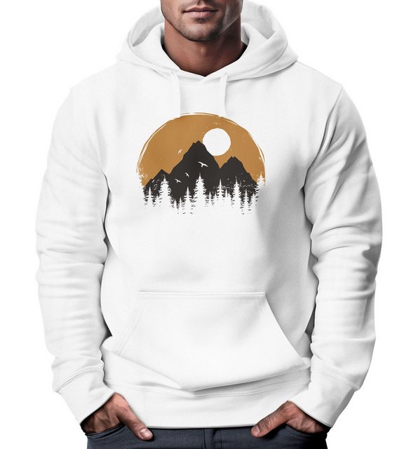 Neverless Hoodie Hoodie Herren Outdoor Print Natural Badge Logo Wandern Kap günstig online kaufen