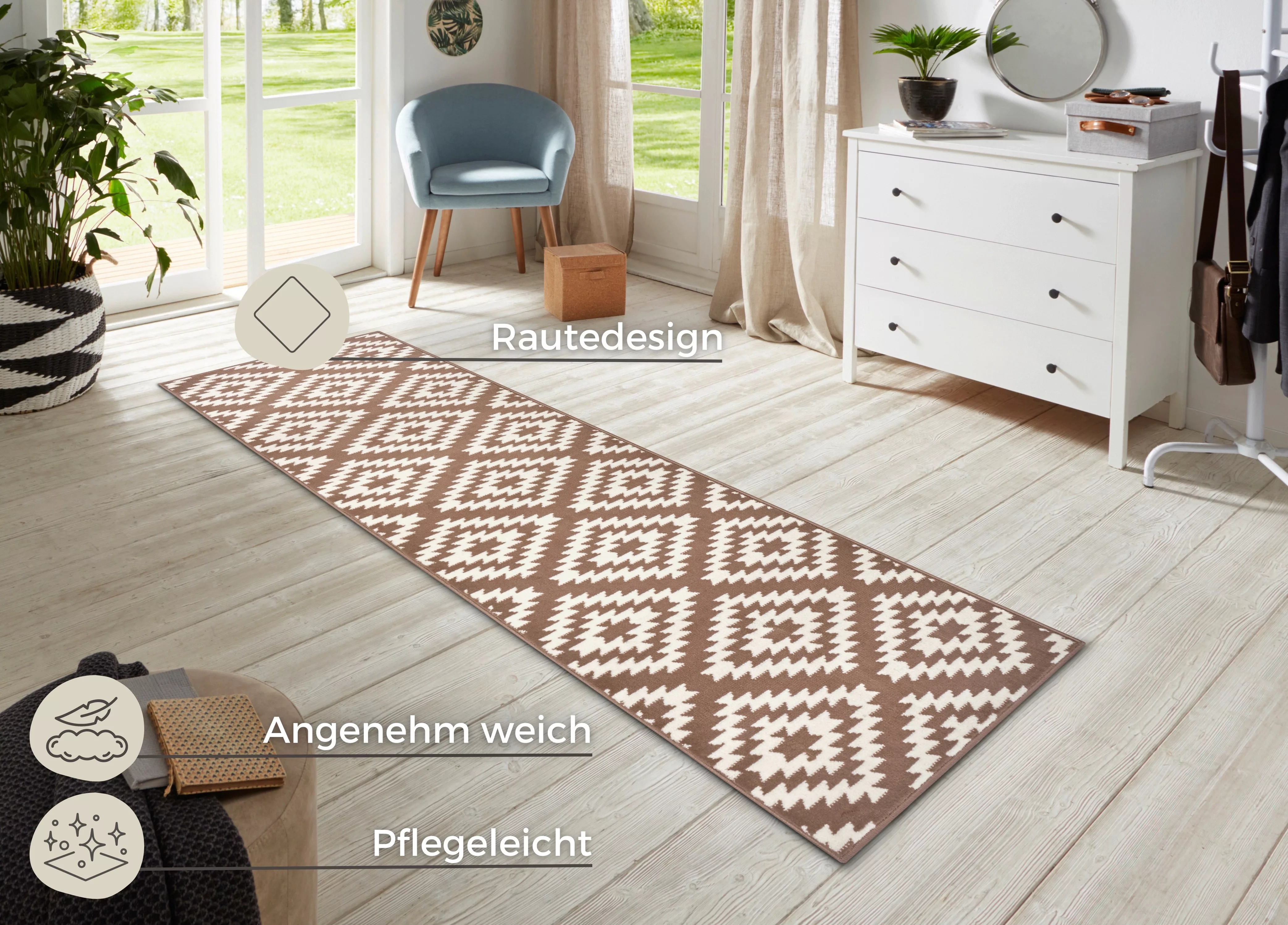 HANSE Home Läufer »Nordic«, rechteckig, 9 mm Höhe, Kurzflor, Raute, Teppich günstig online kaufen