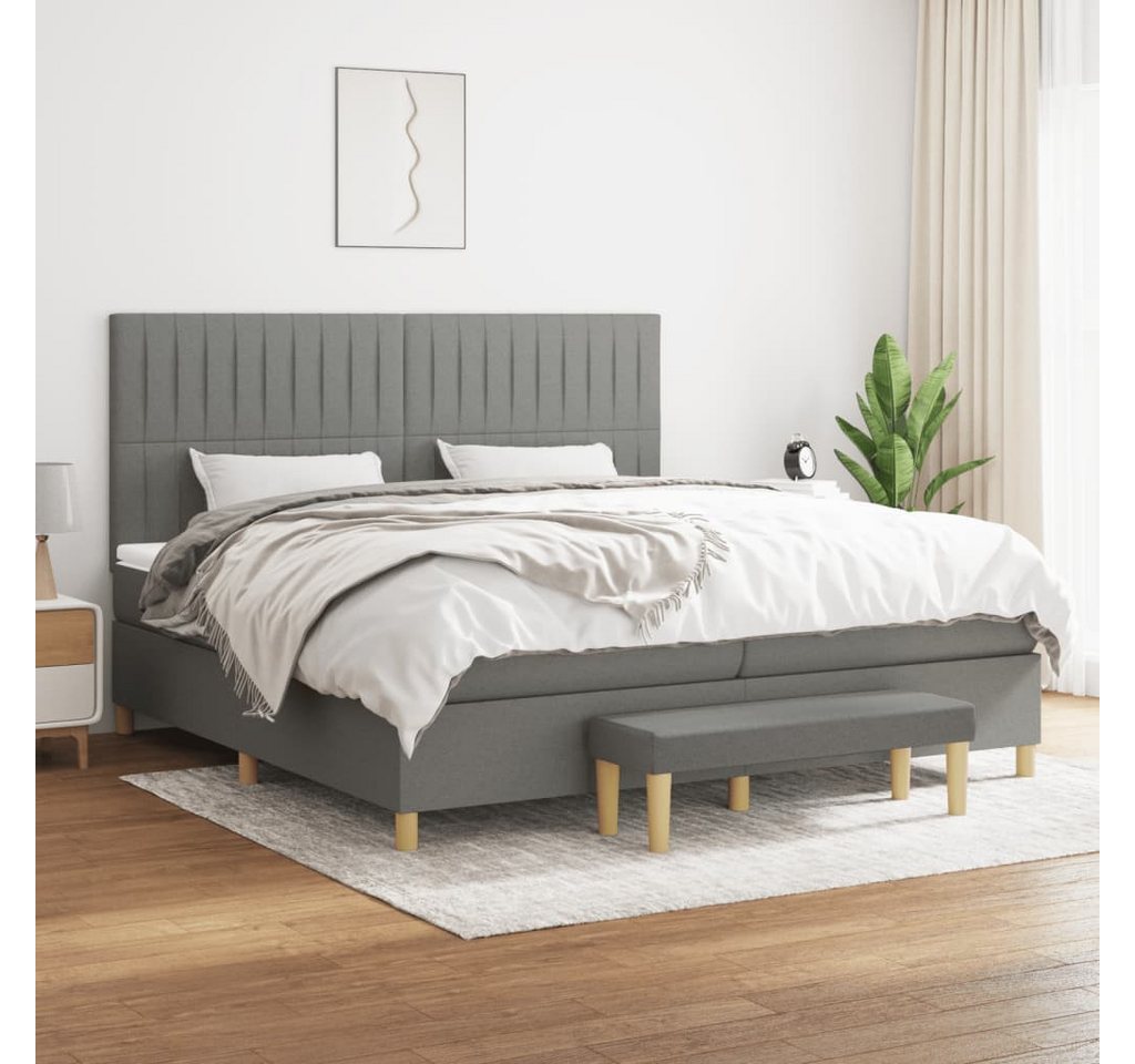 vidaXL Boxspringbett Boxspringbett mit Matratze Dunkelgrau 200x200 cm Stoff günstig online kaufen