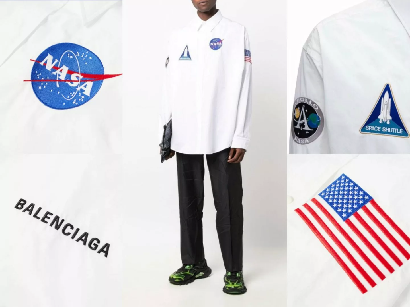 Balenciaga Langarmhemd BALENCIAGA SPACE SHUTTLE NASA Flag Station Unisex Bu günstig online kaufen