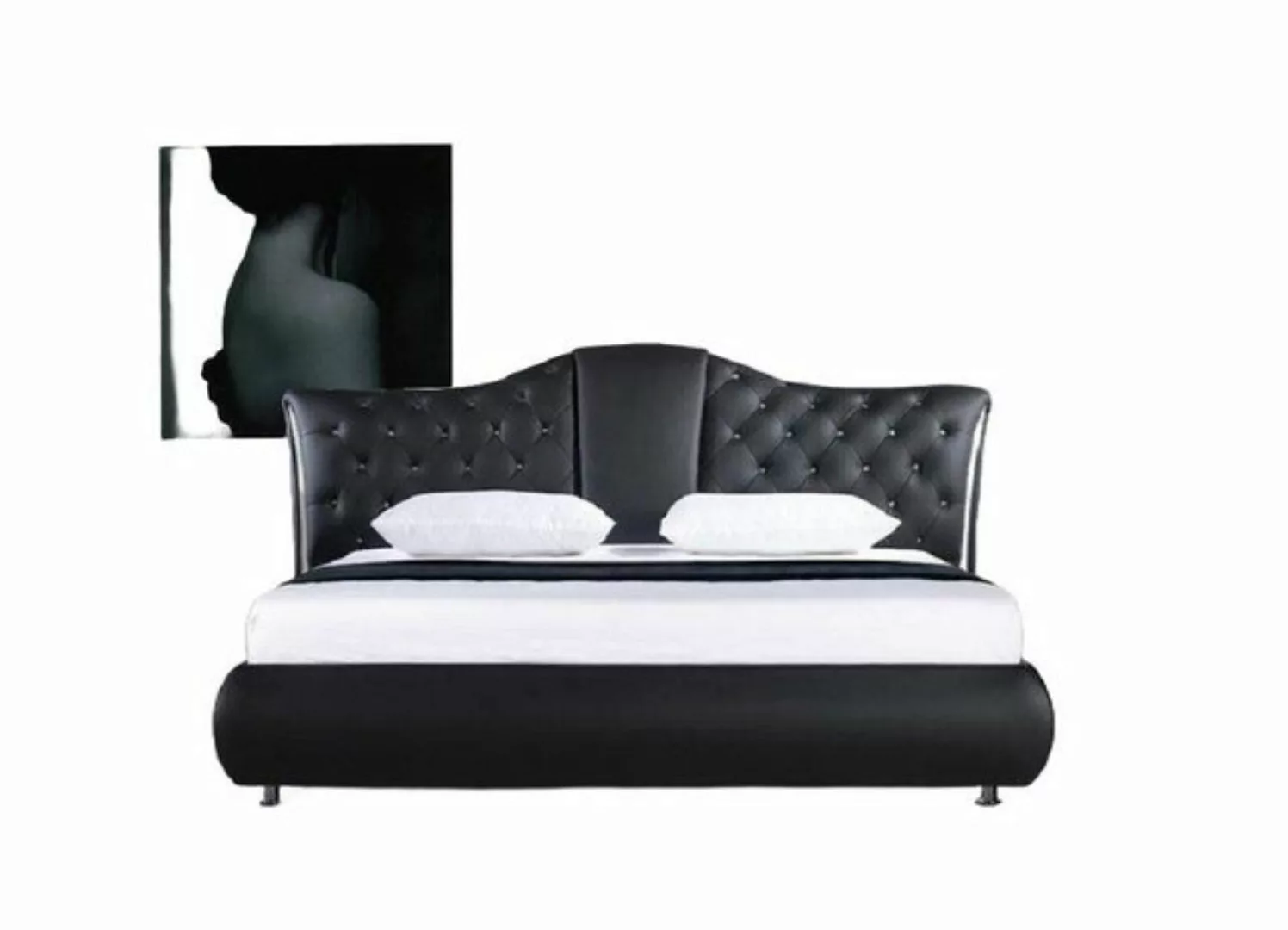 JVmoebel Bett Bett Design Klassische Betten Doppel Leder Polster Schlafzimm günstig online kaufen