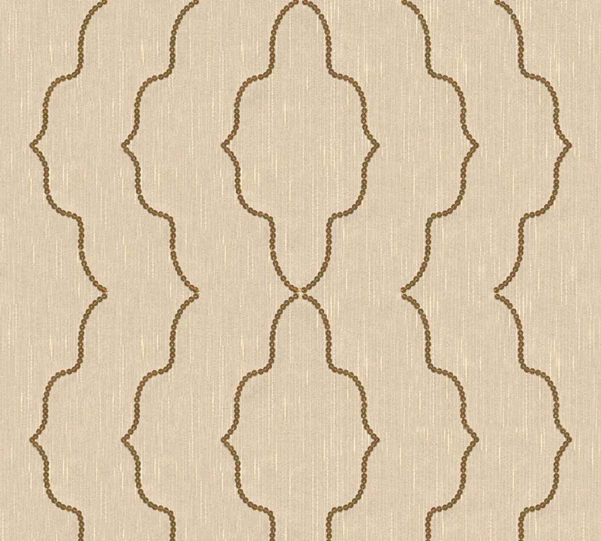 Bricoflor Edle Ornament Tapete in Creme Gold Pailletten Vliestapete mit Sam günstig online kaufen