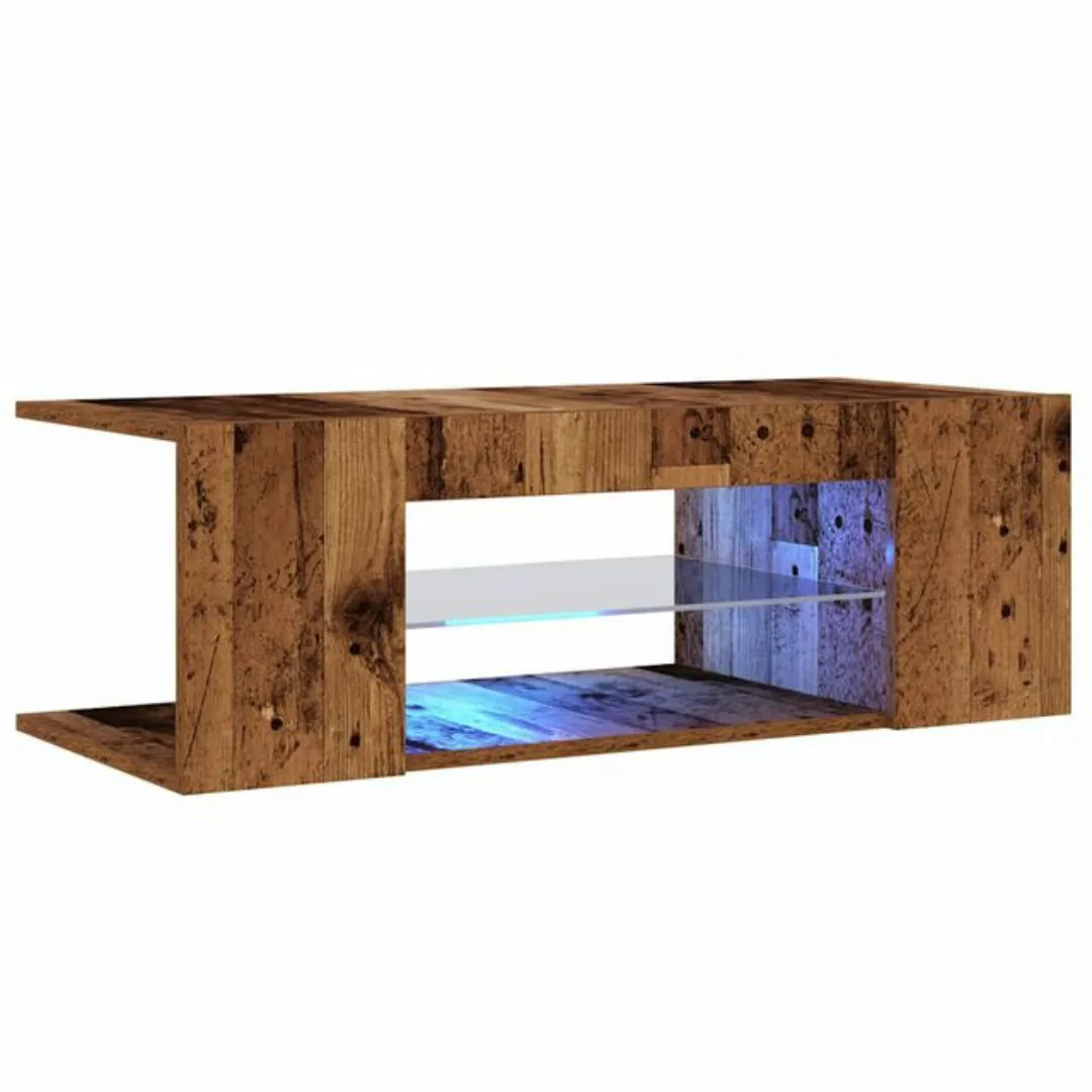 vidaXL TV-Schrank TV-Schrank mit LED-Leuchten Altholz-Optik 90x39x30 cm (1- günstig online kaufen