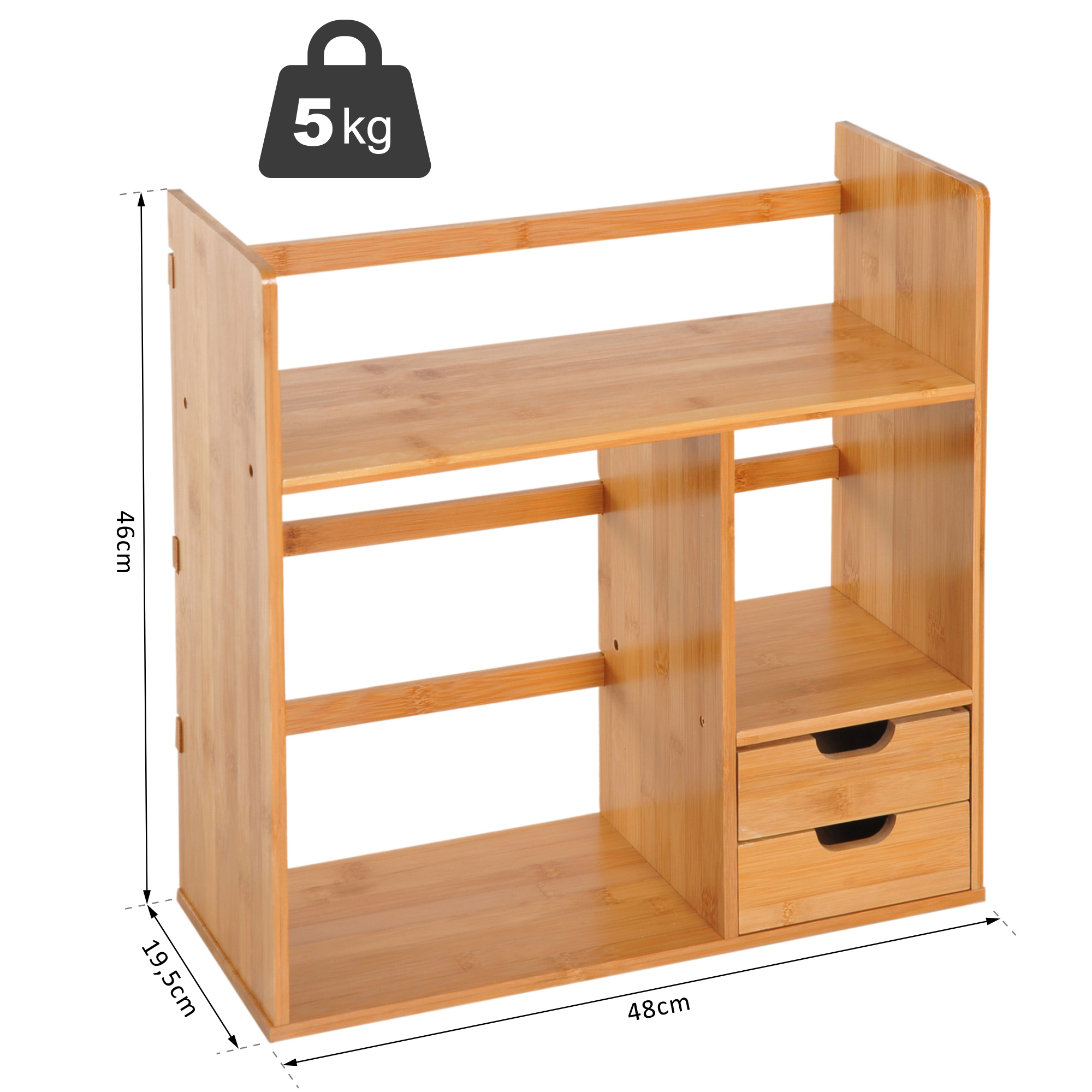 HOMCOM® Tisch Bambus Bücherregal Student Lagerregal   Aosom günstig online kaufen